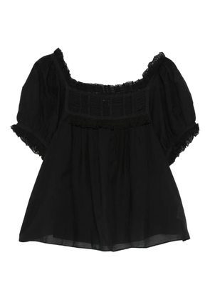 DÔEN Frances ruffled detail top - Black