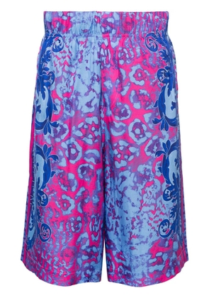 Versace Jeans Couture Baroque-pattern bermuda shorts - Blue