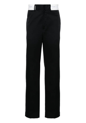 Palm Angels contrasting-waistband tapered trousers - Black