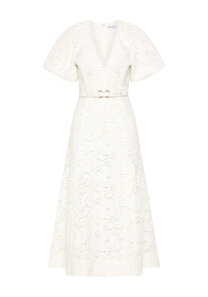 Rebecca Vallance Ginger puff-sleeve lace dress - Neutrals