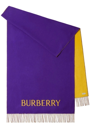 Burberry rose-print cashmere scarf - Purple