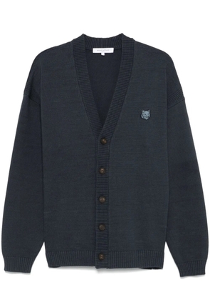 Maison Kitsuné Bold Fox Head-patch cardigan - Blue