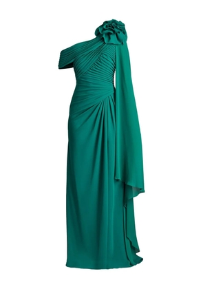Tadashi Shoji Kamari draped off-shoulder gown - Green