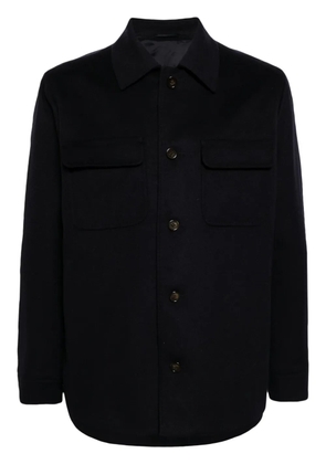 N.Peal spread-collar wool-blend jacket - Blue