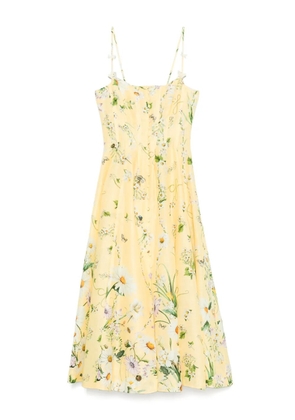 Camilla floral-print silk dress - Yellow