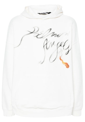 Palm Angels Foggy logo-print hoodie - White