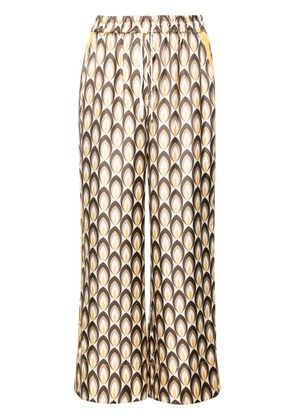 Lorena Antoniazzi high-waist palazzo silk trousers - White