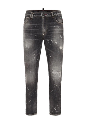 Philipp Plein paint-splatter distressed jeans - Grey