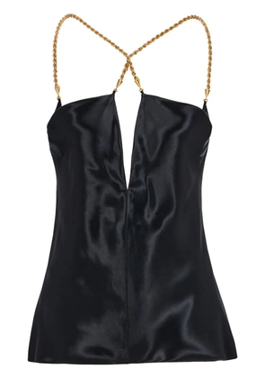 Ferragamo twisted-strap satin top - Black