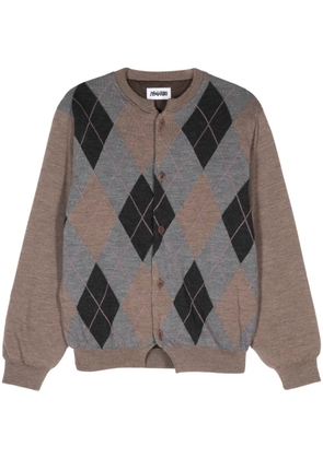Magliano argyle-intarsia cardigan - Grey