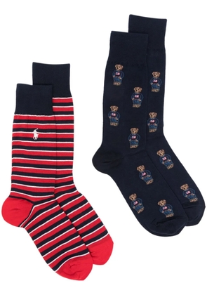 Polo Ralph Lauren embroidered-logo socks (pack of two) - Blue