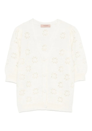 TWINSET floral-pattern button-down cardigan - White