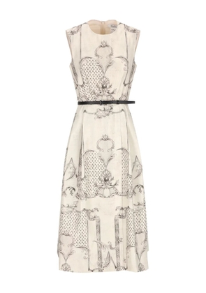 Max Mara printed belted midi dress - Neutrals