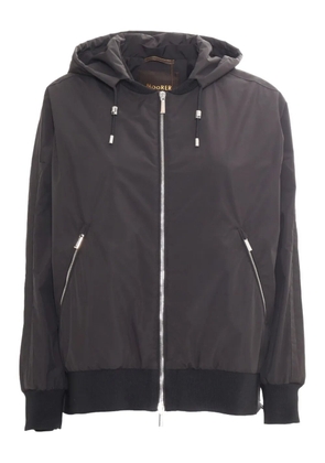 Moorer hooded zip-front jacket - Black
