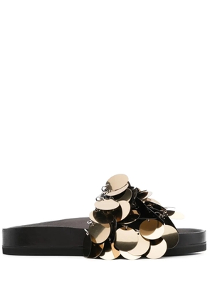 Rabanne sequin-embellished slides - Black