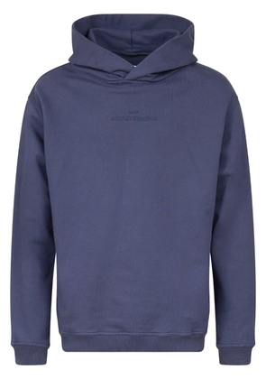 Maison Margiela logo-embroidered cotton hoodie - Blue
