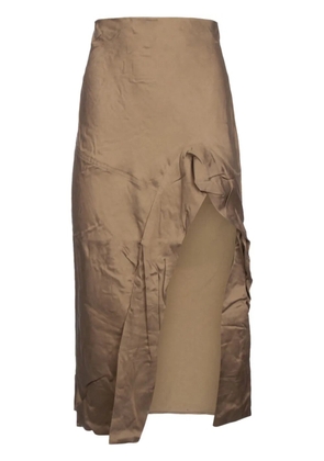 Yuzefi ruffle-detail skirt - Brown