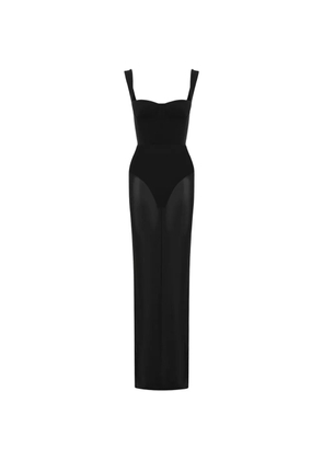 Alex Perry semi-sheer maxi dress - Black