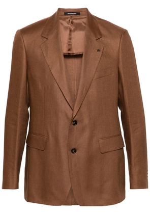 Tagliatore single-breasted linen blazer - Brown