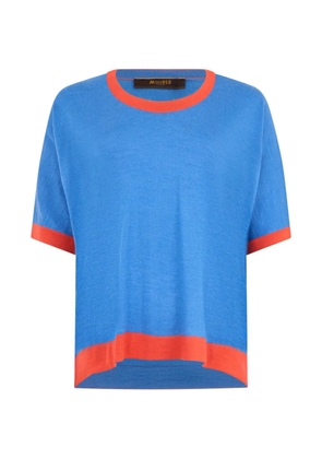 Moorer contrast-trim T-shirt - Blue