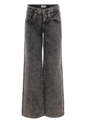 Vaquera washed wide-leg jeans - Black