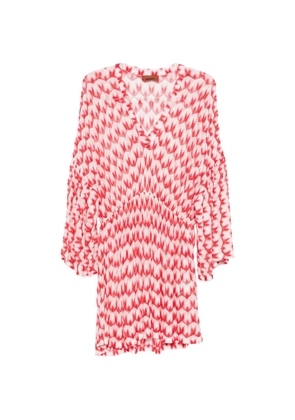 Missoni V-neck patterned beach dress - Red