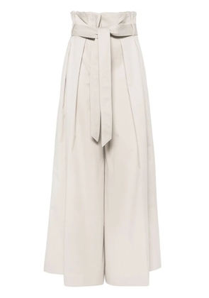 Moschino pleated twill wide trousers - Neutrals