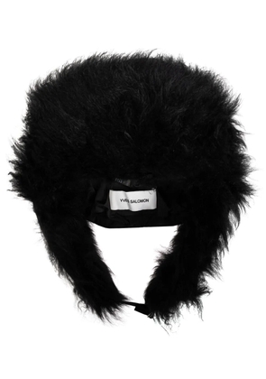 Yves Salomon fur-trim ear flaps hat - Black