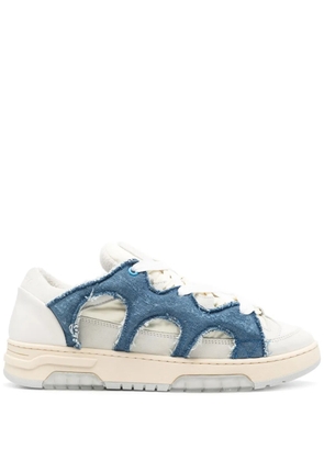 SANTHA panelled padded leather sneakers - Blue