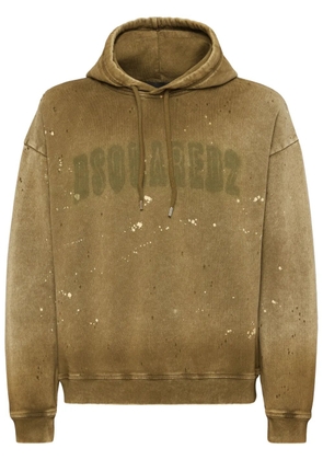 DSQUARED2 logo-print cotton hoodie - Brown