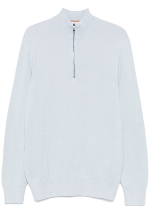 BOSS zipped cotton sweater - Blue