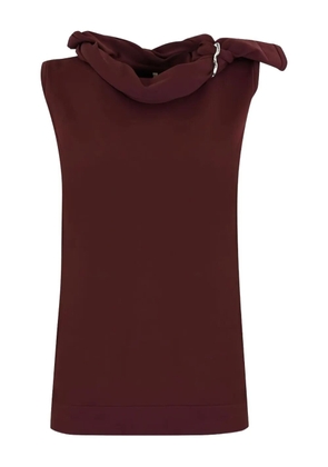 Liviana Conti draped cowl-neck sleeveless top - Red