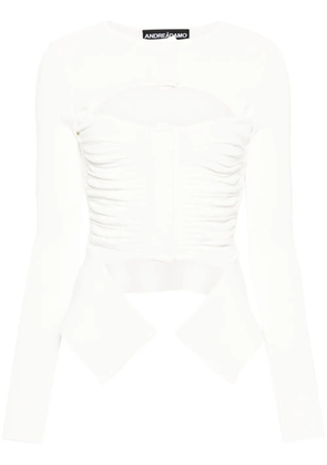 ANDREĀDAMO X Ray knitted cardigan - White