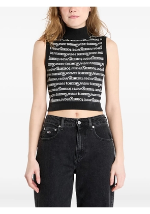 Tommy Jeans logo-print top - Black