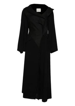 YEHUAFAN asymmetric maxi dress - Black