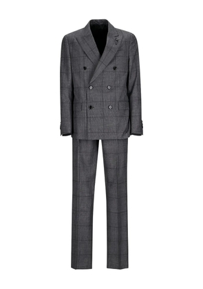 Lardini double-breasted checked suit - Grey