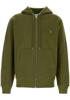 Maison Kitsuné Bold Fox Head-appliqué hoodie - Green