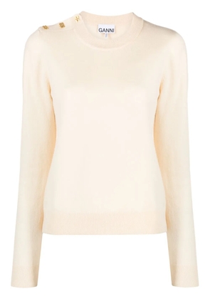 GANNI Mix merino-cashmere jumper - Neutrals