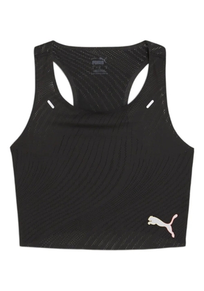 PUMA logo-print top - Black