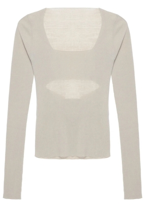 QUIRA long-sleeve ribbed-knit top - Neutrals