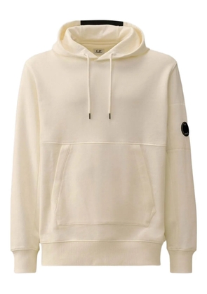 C.P. Company logo-patch cotton hoodie - White