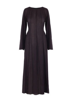 Maria Calderara pleated long-sleeve dress - Black