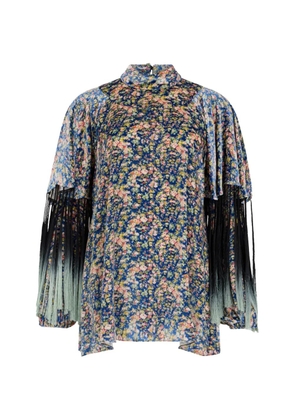 Philosophy Di Lorenzo Serafini fringed floral-print blouse - Blue