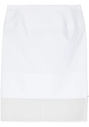 Sportmax transparent-panel poplin skirt - White