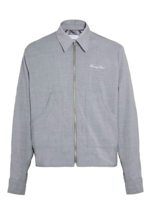 Family First embroidered zip-up jacket - Grey