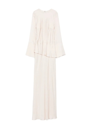 Brandon Maxwell Violet wide-sleeve maxi dress - Neutrals