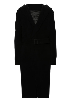 Rick Owens Slim Hoodie cashmere coat - Black