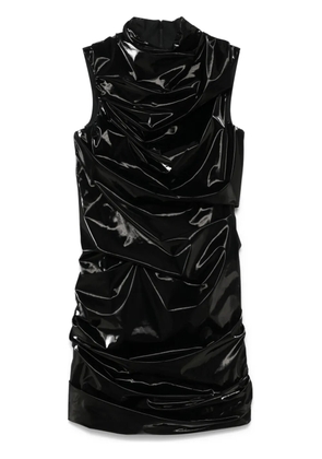 Alexander McQueen laminated mini dress - Black