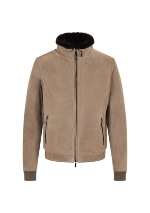 Moorer zip-fastening bomber jacket - Neutrals