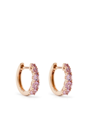 Anita Ko 18K rose gold sapphire hoop earrings - Pink